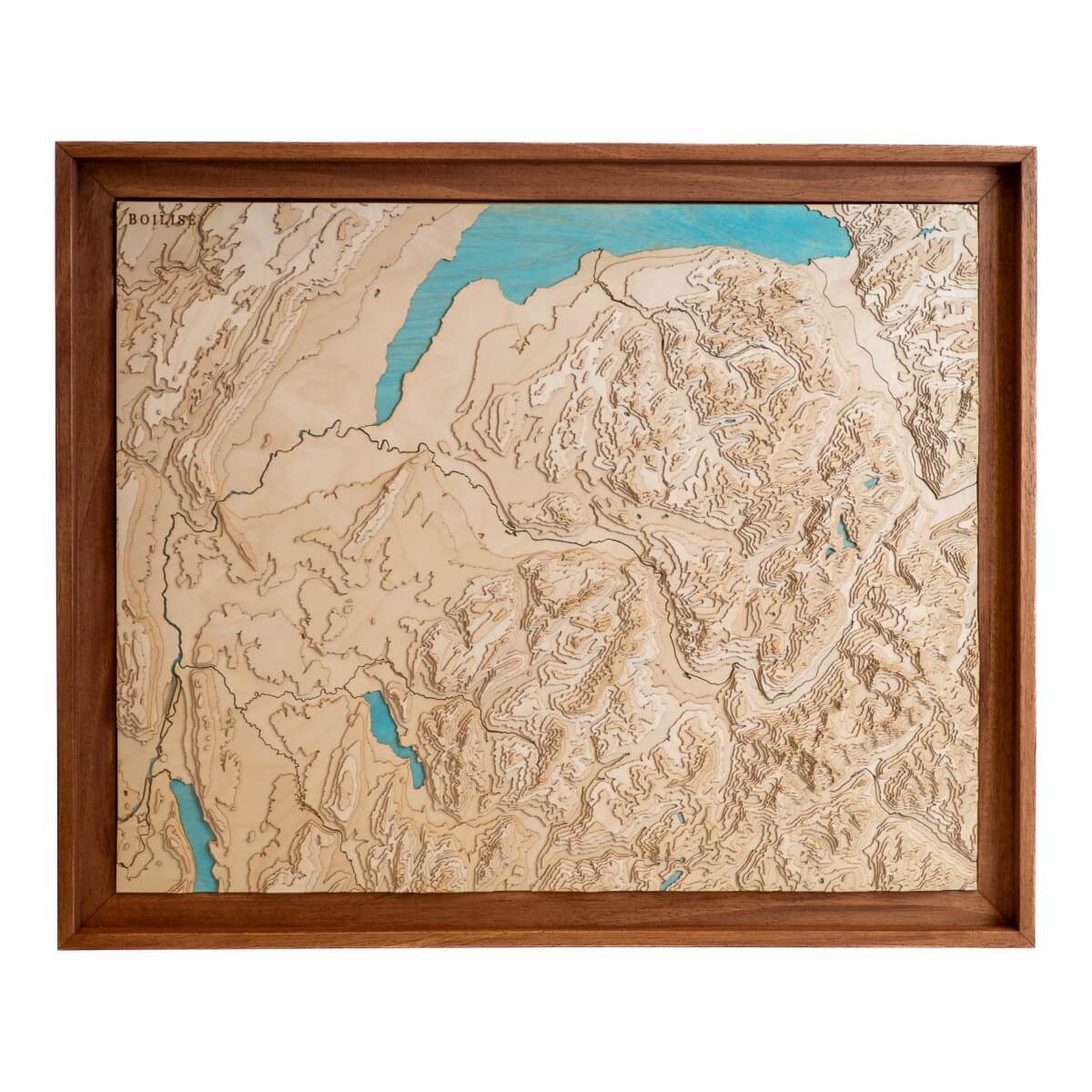 Carte topographique en bois et en relief de la Haute-Savoie