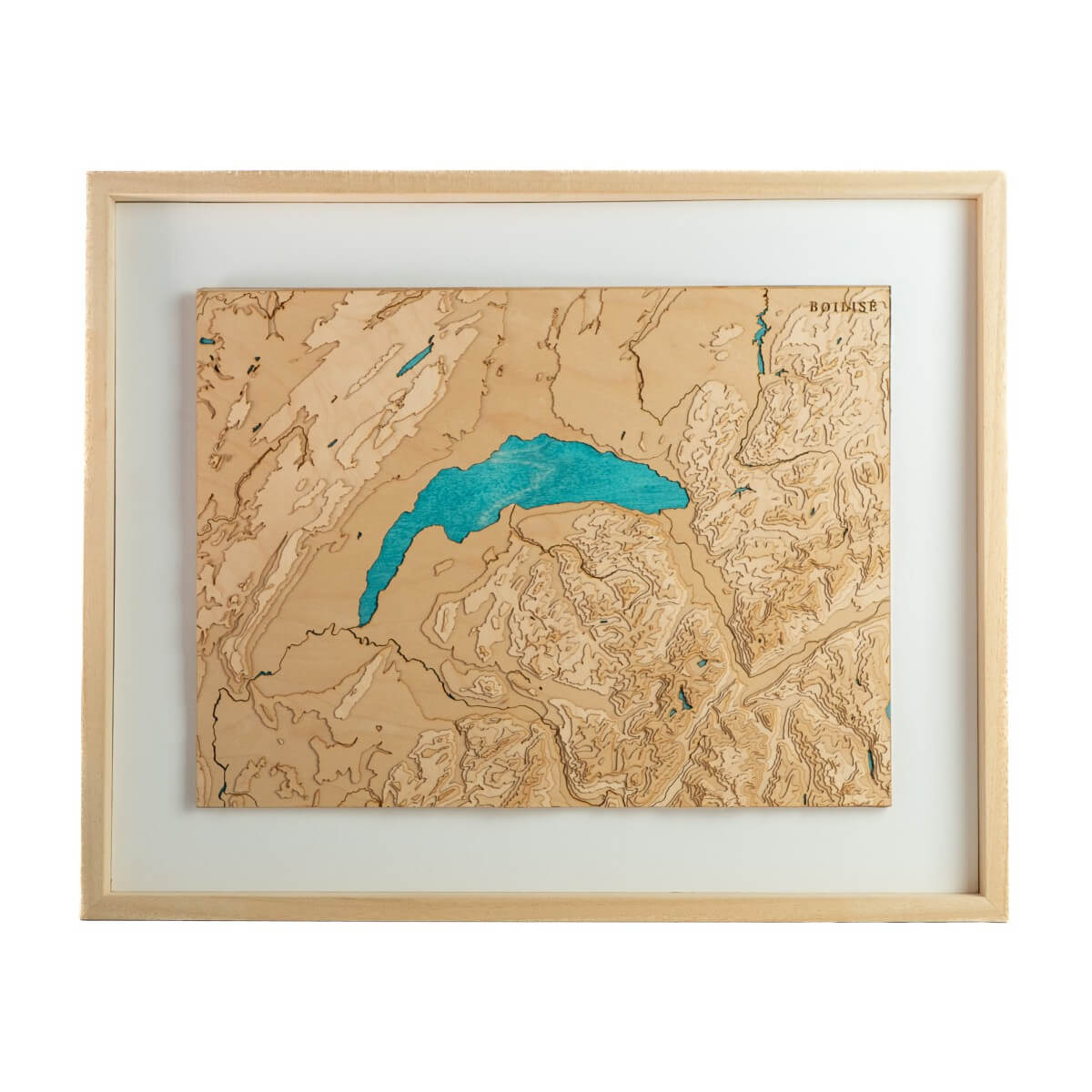 Le lac Léman représentée dans une carte au style unique