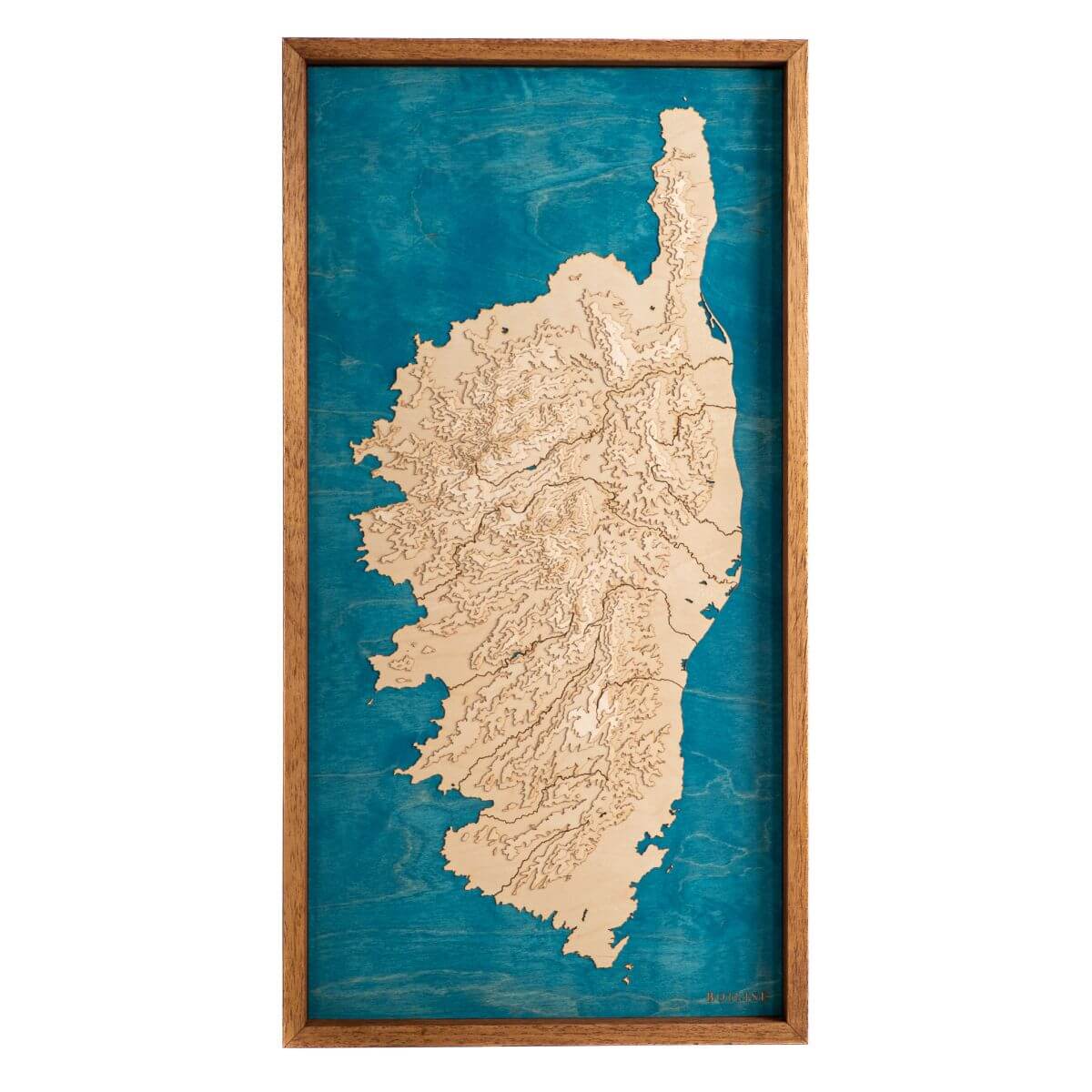Carte en bois de la Corse