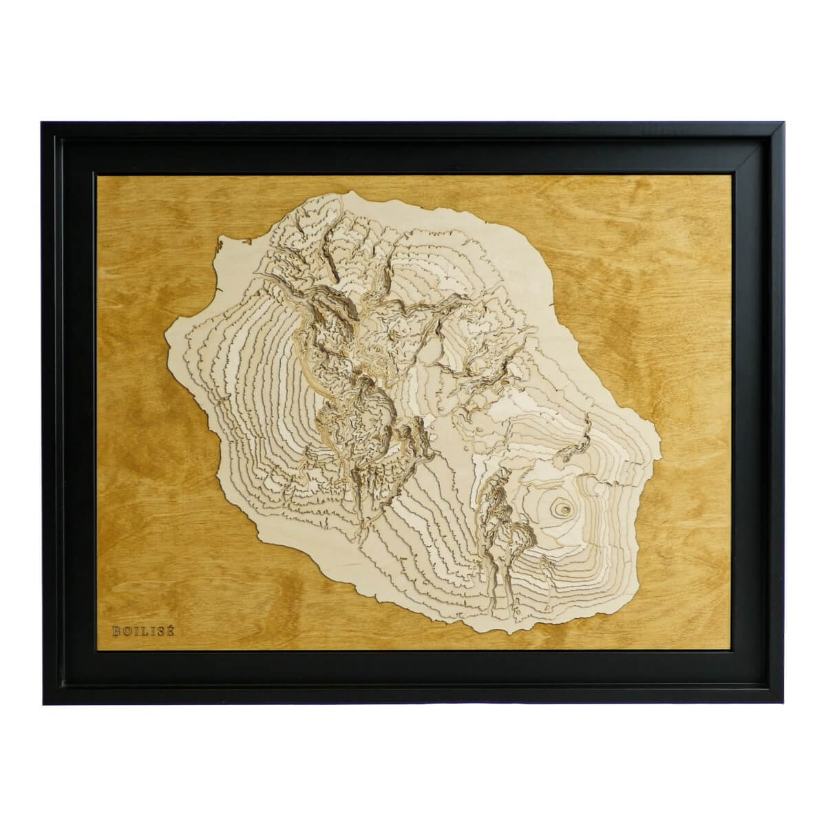 Le relief de la Réunion recréé en bois